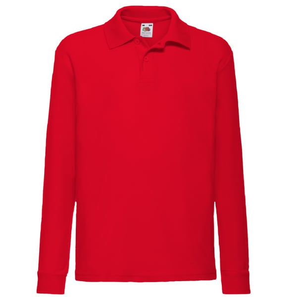 Fruit of the Loom Langærmet 65/35 Pique Polo til børn / Polotrøjer til børn (pakke med 2)
