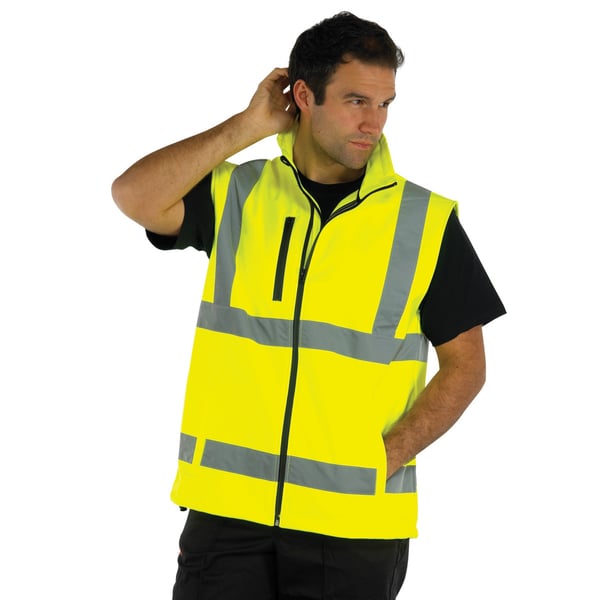 Yoko Mens Hi Vis Softshell Bodywarmer / Workwear (Pack of 2)