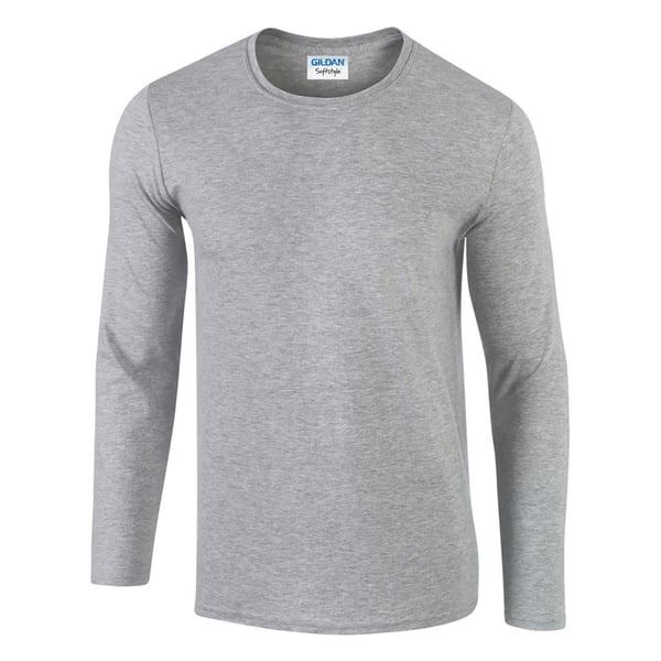 Gildan Herre Soft Style langærmet T-shirt med lange ærmer