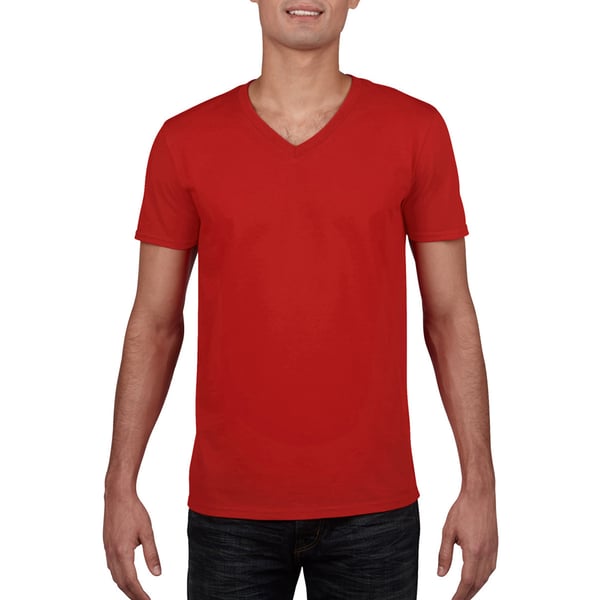 Gildan Mens Soft Style V-Neck Short Sleeve T-Shirt