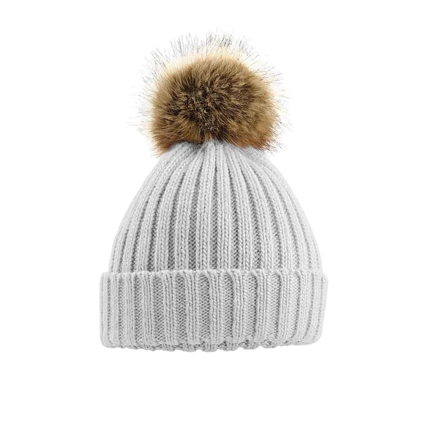 Beechfield Pom Pom Faux Fur Chunky Knit Beanie