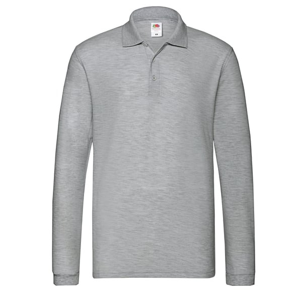 Fruit of the Loom Mens Premium Heather Long-Sleeved Polo Shirt