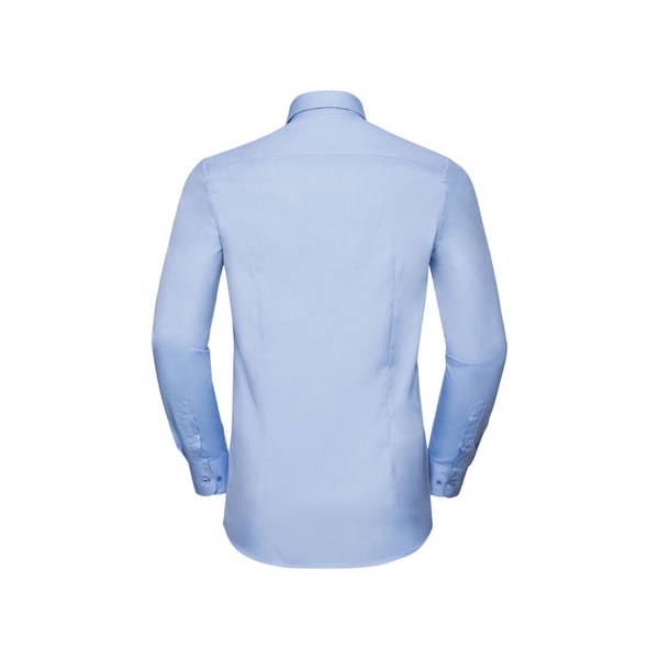 Russell Mens Contrast Herringbone Stitch Tailored Long-Sleeved Formal Shirt