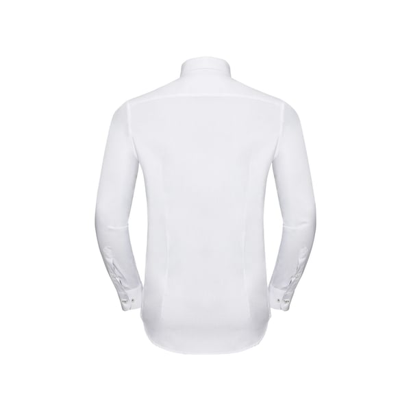 Russell Collection Mens Herringbone Tailored Long-Sleeved Formal Shirt