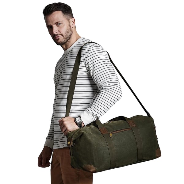 Quadra Heritage Leather Accents Holdall