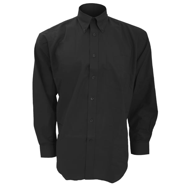 Kustom Kit Langærmet Oxford-skjorte med langærmet arbejdsbeklædning til mænd