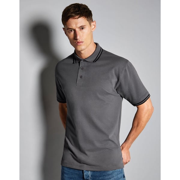 Kustom Kit Mens Tipped Piqué Short Sleeve Polo Shirt