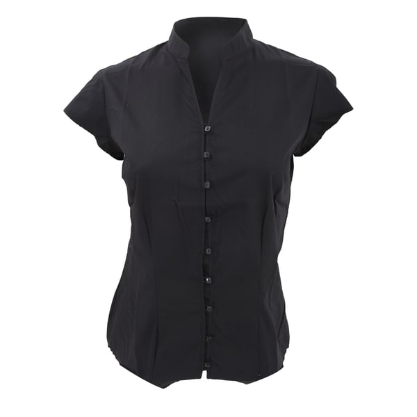 Kustom Kit Dam Continental Blus Mandarin Krage Kort Ärm
