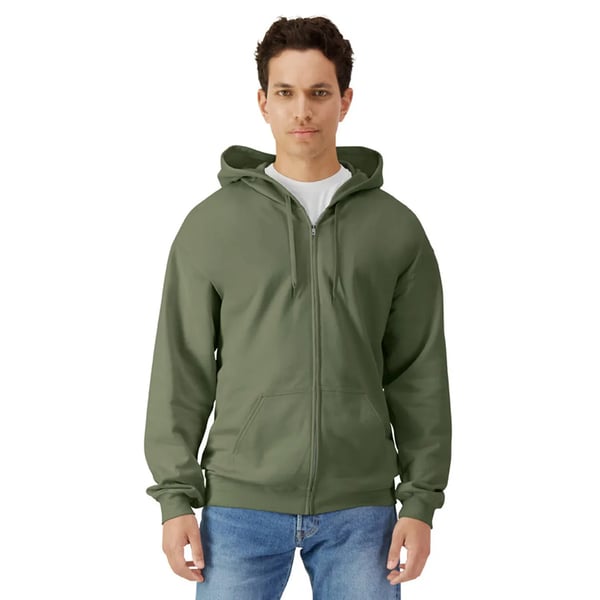 Gildan Unisex Adult Softstyle Fleece Midweight Full Zip Hoodie