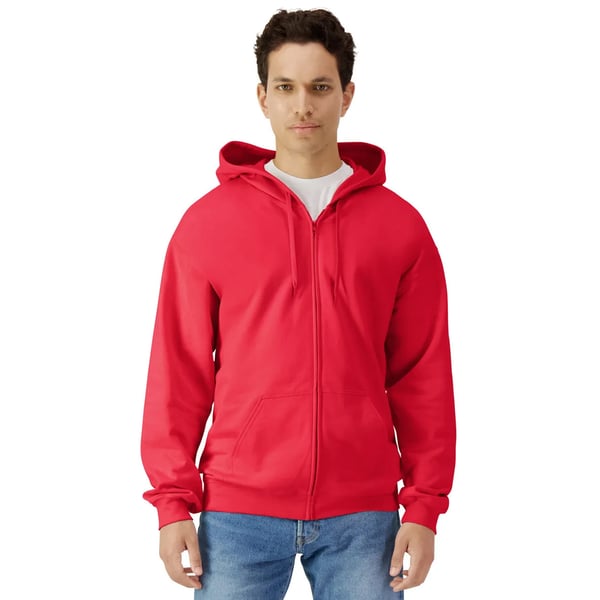 Gildan Unisex Adult Softstyle Fleece Midweight Full Zip Hoodie
