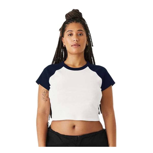 Bella + Canvas Womens/Ladies Baby Micro-Rib Raglan T-Shirt