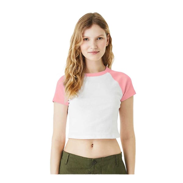 Bella + Canvas Womens/Ladies Baby Micro-Rib Raglan T-Shirt