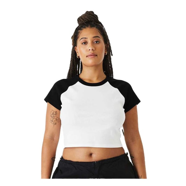Bella + Canvas Womens/Ladies Baby Micro-Rib Raglan T-Shirt