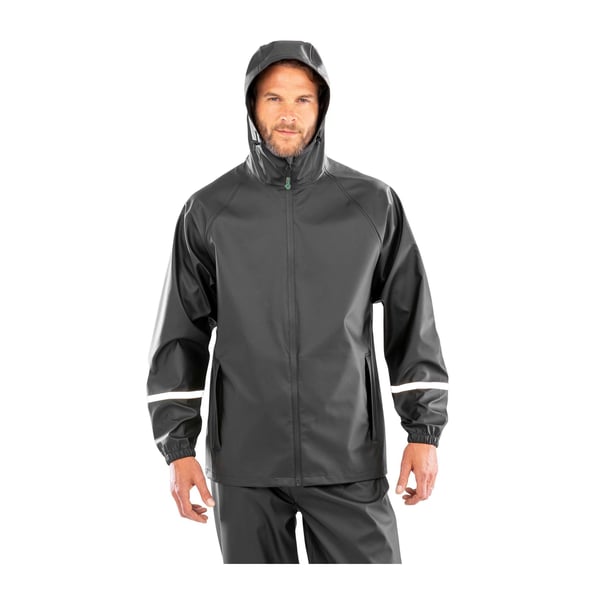 Result Recycled Mens Prism Reflective Tape PU Recycled Waterproof Jacket