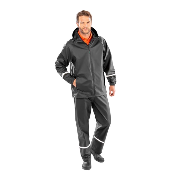 Result Recycled Mens Prism Reflective Tape PU Recycled Waterproof Jacket