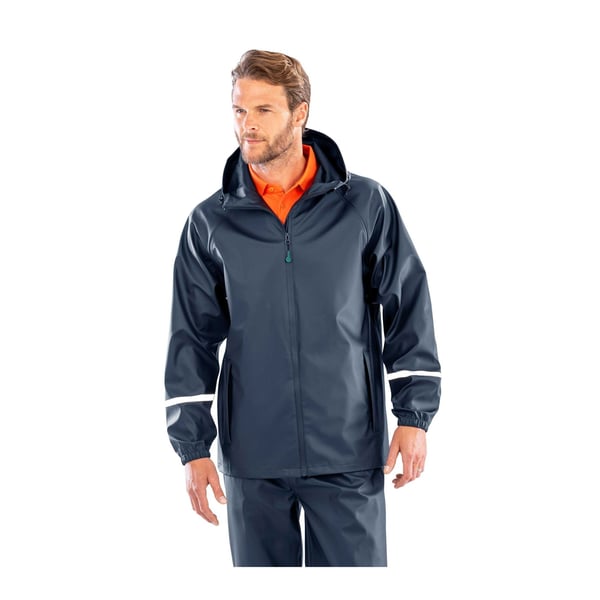 Result Recycled Mens Prism Reflective Tape PU Recycled Waterproof Jacket
