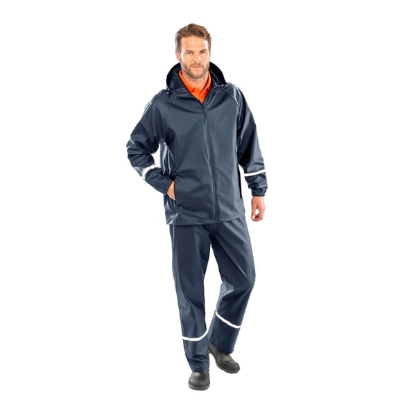 Result Recycled Mens Prism Reflective Tape PU Recycled Waterproof Jacket