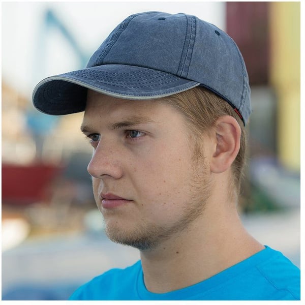 Result Washed Fine Line Cotton Baseball Cap With Sandwich Peak