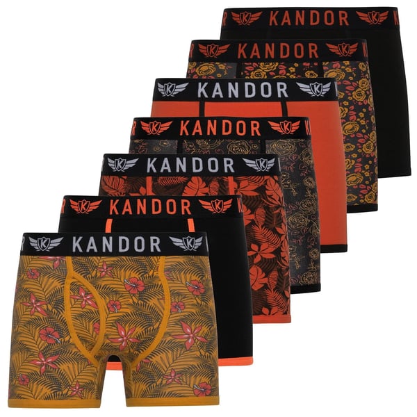 Kandor Mens Florid Boxer Shorts (Pack of 7) Kandor Mens Florid Boxer Shorts (Pack of 7)