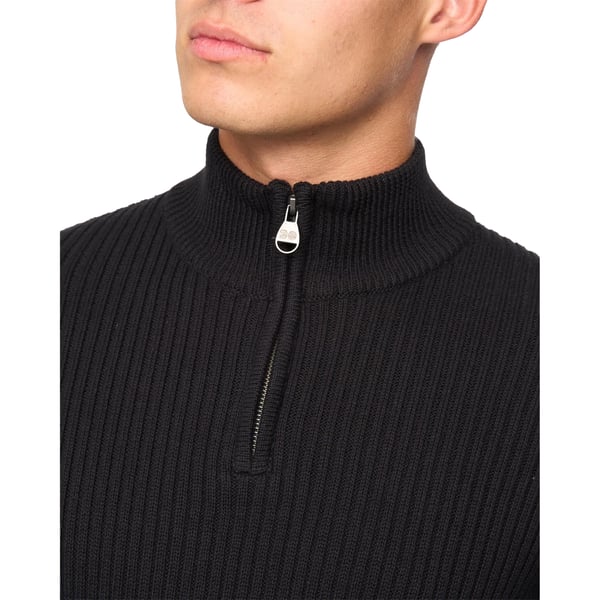Crosshatch Herr Havaline Stickad Tröja med Kort Dragkedja