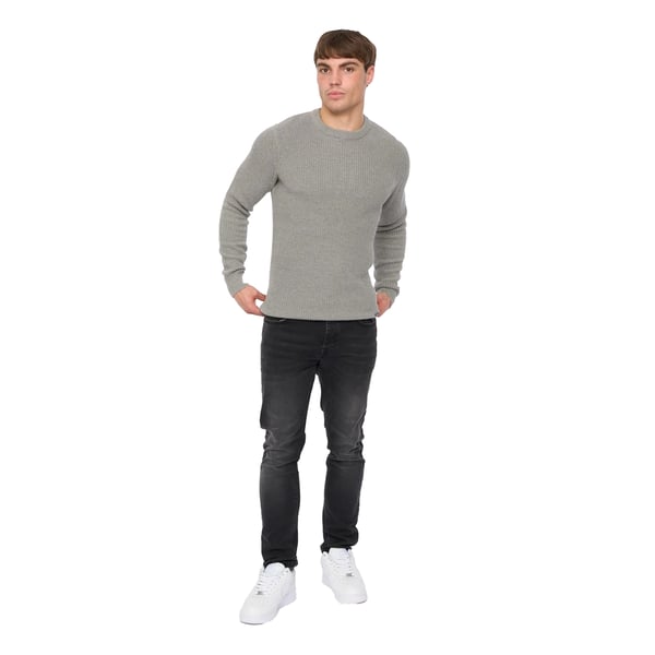 Crosshatch Mens Jampster Knitted Crew Neck Sweatshirt