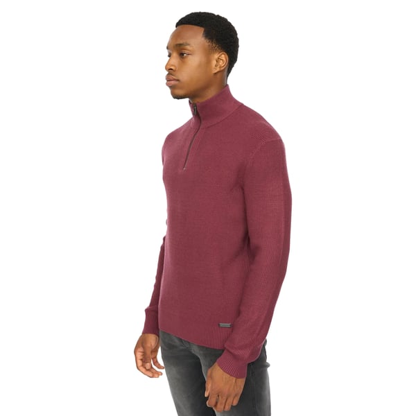 Duck and Cover Mens Potenza Knitted Quarter Zip Jumper