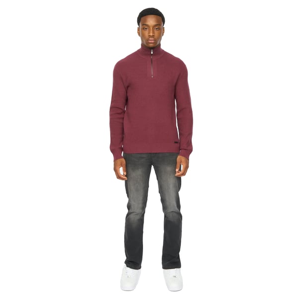 Duck and Cover Mens Potenza Knitted Quarter Zip Jumper