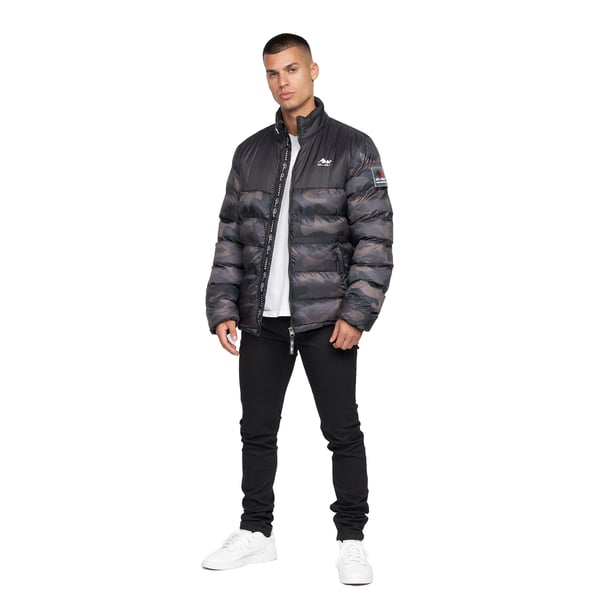 Born Rich Mens Carlito Camo Oversized Padded Jacket