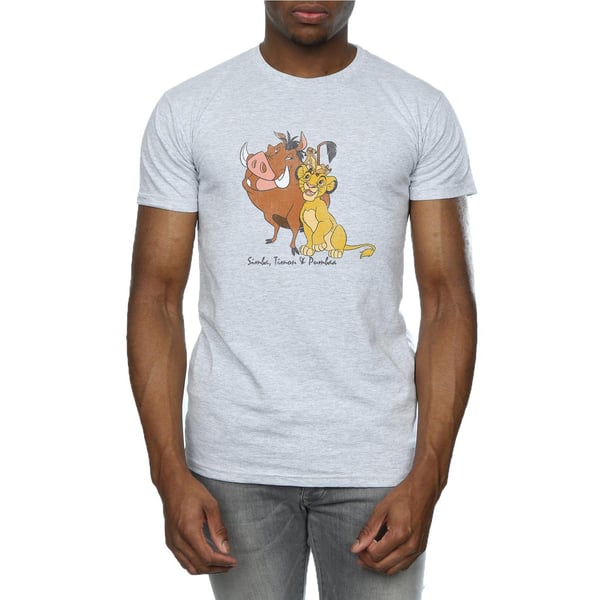 The Lion King Mens Classic Simba Timon & Pumba Heather T-Shirt