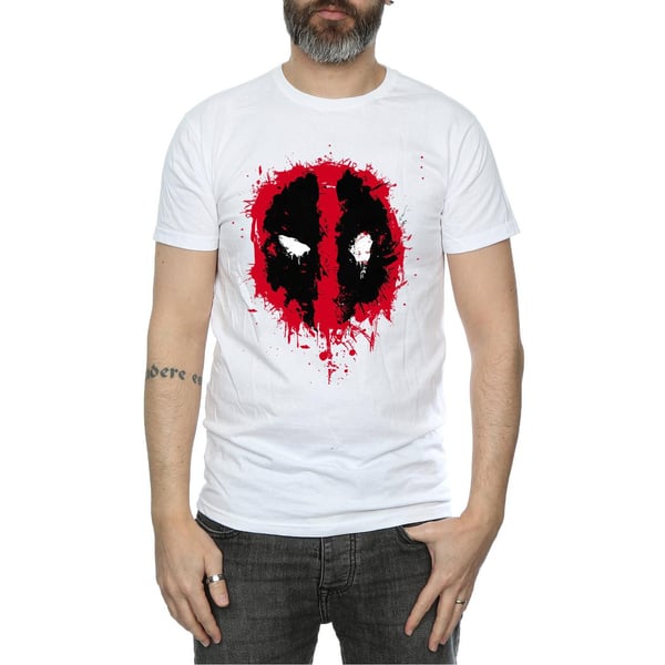 Deadpool Mens Splat Face Cotton T-Shirt