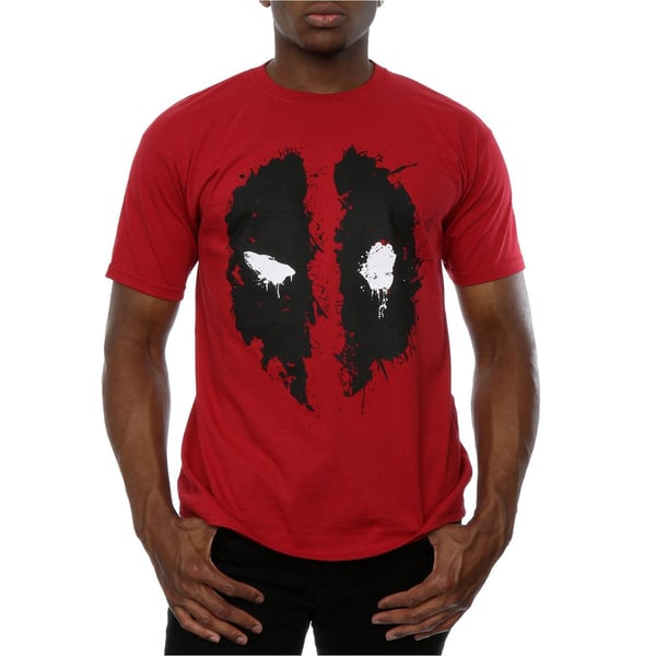 Deadpool Mens Splat Face Cotton T-Shirt