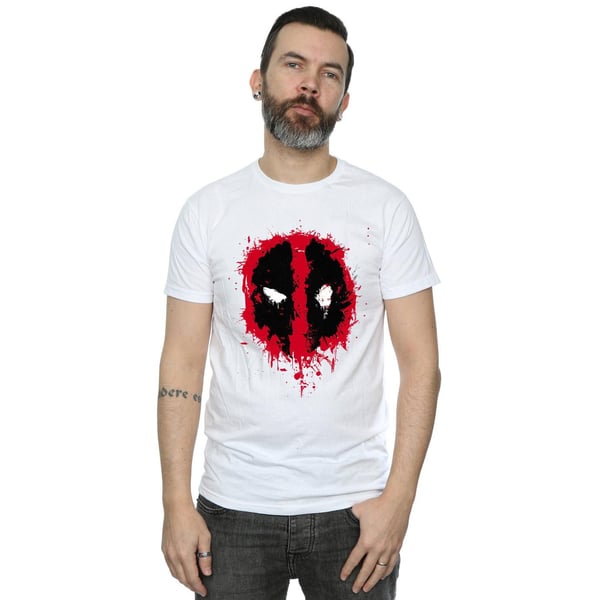 Deadpool Mens Splat Face Cotton T-Shirt
