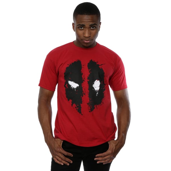 Deadpool Mens Splat Face Cotton T-Shirt