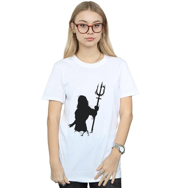 DC Comics Womens/Ladies Aquaman Mono Silhouette Cotton Boyfriend T-Shirt