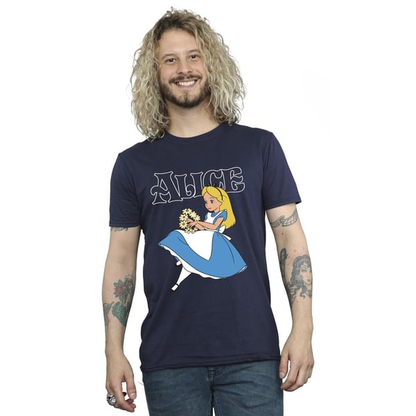 Disney Mens Alice In Wonderland Flowers T-Shirt