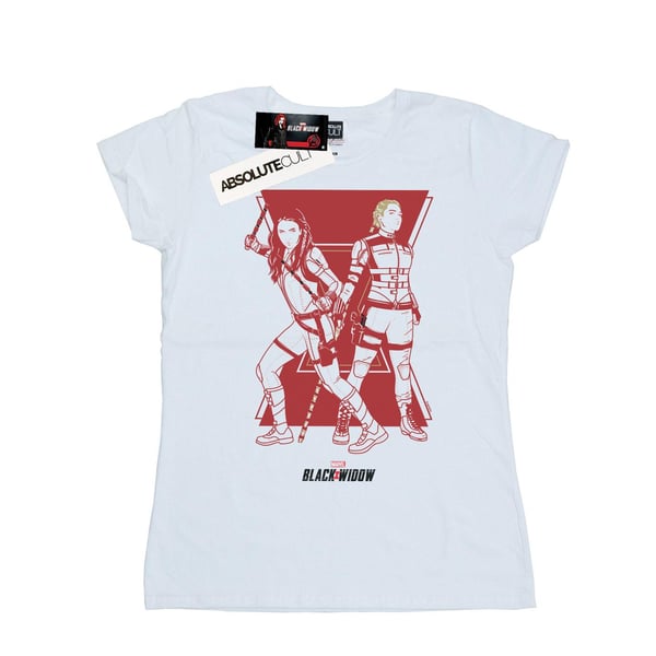 Marvel Womens/Ladies Black Widow Movie Sisters Silhouette Cotton T-Shirt