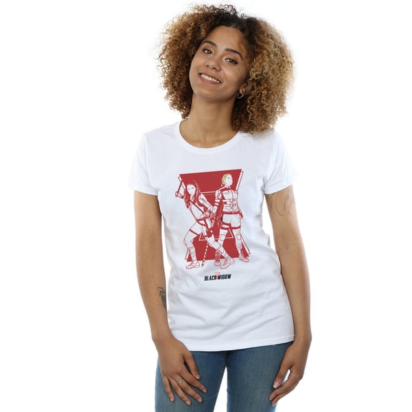 Marvel Womens/Ladies Black Widow Movie Sisters Silhouette Cotton T-Shirt
