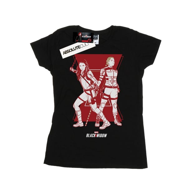 Marvel Dam/Kvinnor Black Widow Film Sisters Silhouette T-shirt i bomull