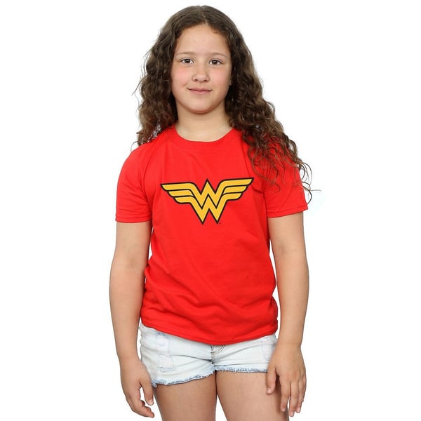 Wonder Woman Girls Logo Cotton T-Shirt