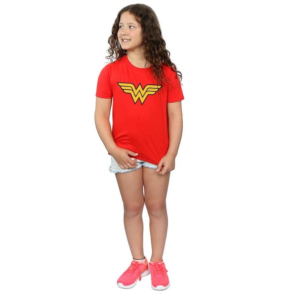 Wonder Woman Girls Logo Cotton T-Shirt