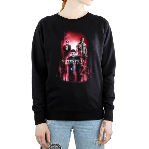 Supernatural Womens/Ladies Group Crowley Sweatshirt