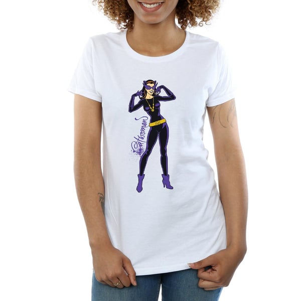 DC Comics Womens/Ladies Catwoman Happy Pose Cotton T-Shirt