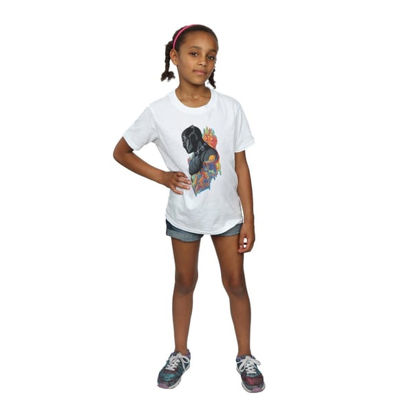 Marvel Girls Black Panther Profile Cotton T-Shirt