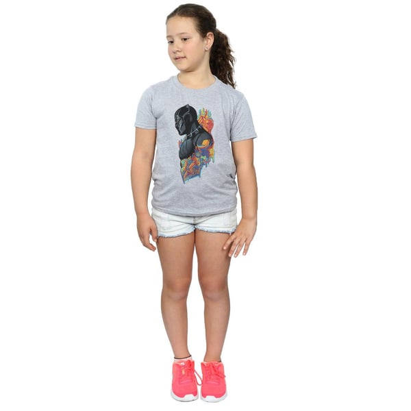 Marvel Girls Black Panther Profile Cotton T-Shirt