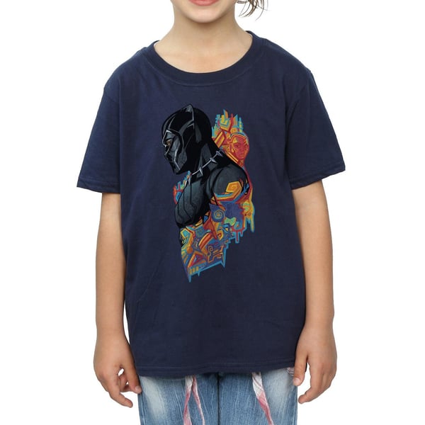 Marvel Girls Black Panther Profile Cotton T-Shirt