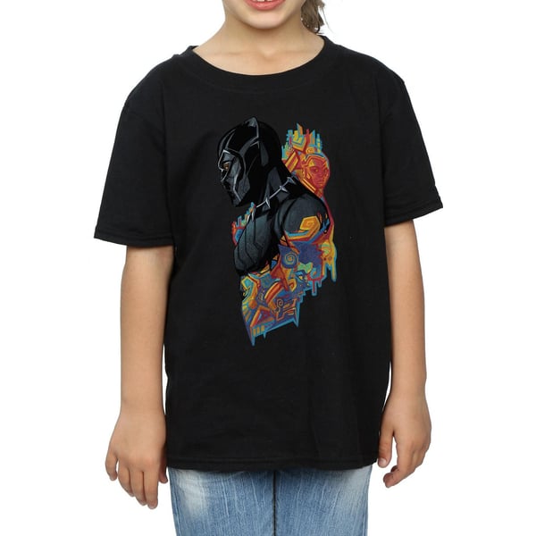 Marvel Girls Black Panther Profile Cotton T-Shirt