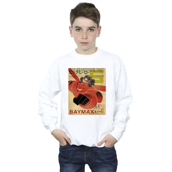 Disney Boys Big Hero 6 Baymax Flying Baymax Newspaper Sweatshirt
