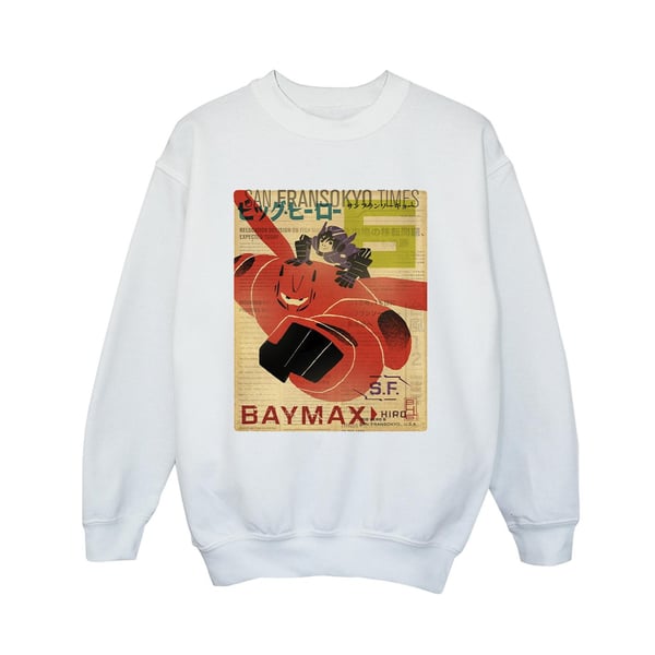 Disney Boys Big Hero 6 Baymax Flying Baymax Newspaper Sweatshirt