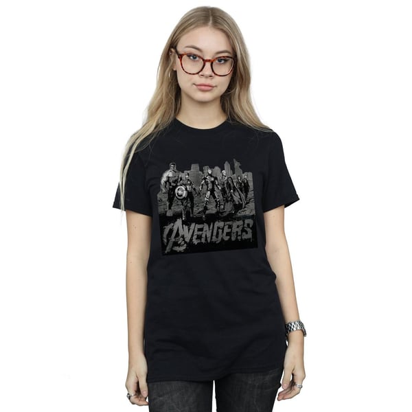 Marvel Womens/Ladies Avengers Mono Team Art Cotton Boyfriend T-Shirt