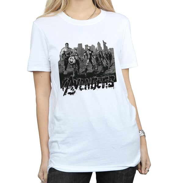 Marvel Womens/Ladies Avengers Mono Team Art Cotton Boyfriend T-Shirt